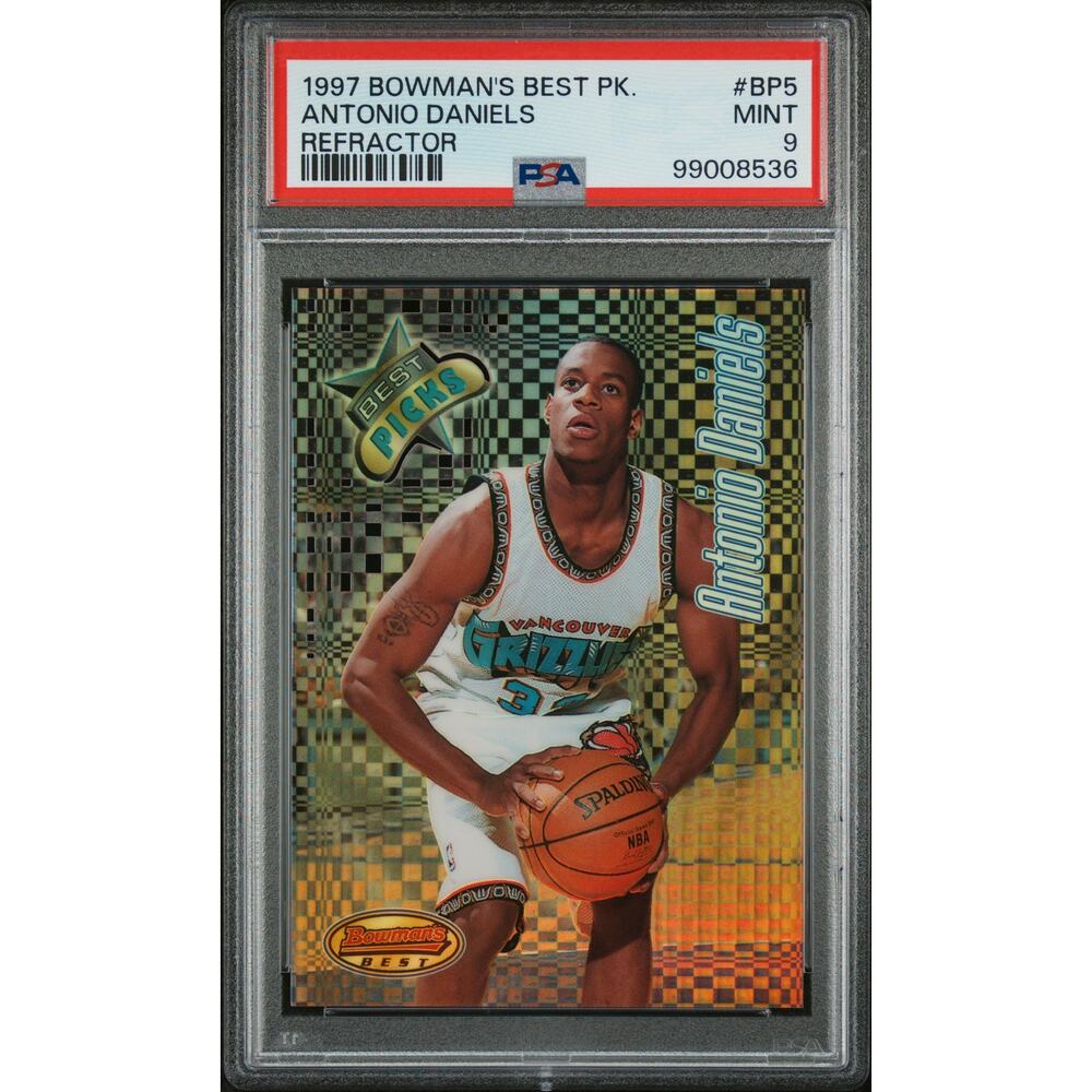 1997 Bowman's Best Picks Refractor BP5 Antonio Daniels PSA 9 Vancouver Grizzlies